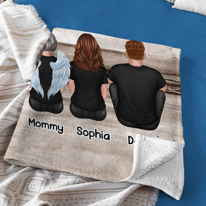 Always With You Sky Family Members, Memorial Personalized Fleece Blanket, Sympathy Gift