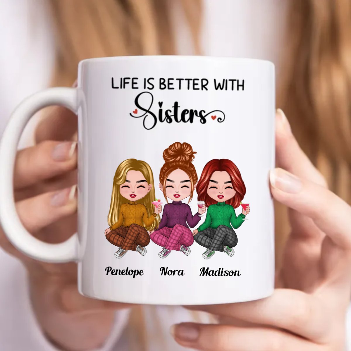Life Is Better With Sisters - Personalized Mug - The Next Custom Gift