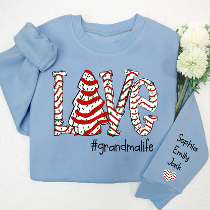 Personalized Love grandmalife Cake Christmas With Grandkids Sweatshirt