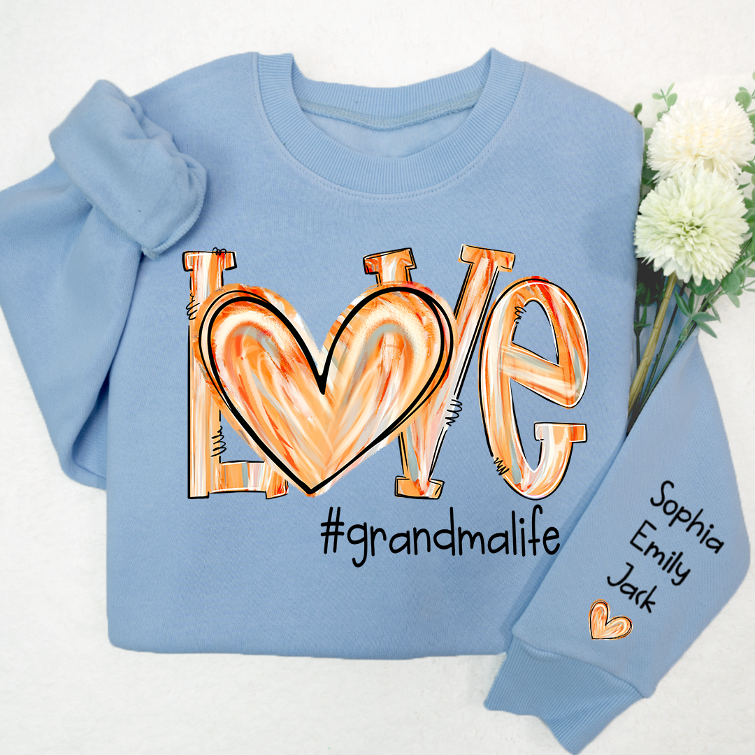 Personalized Love grandmalife Colorful Painted With Grandkids Sweatshirt