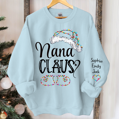 Nana claus Christmas And Grandkids Sweatshirt