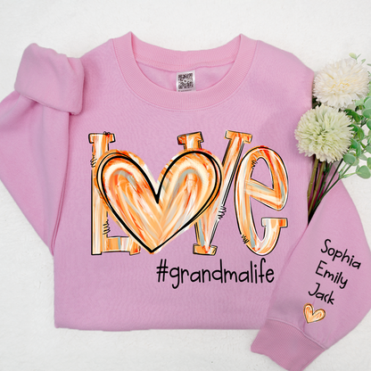 Personalized Love grandmalife Colorful Painted With Grandkids Sweatshirt