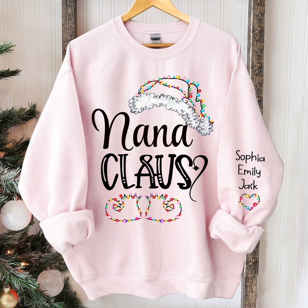 Nana claus Christmas And Grandkids Sweatshirt