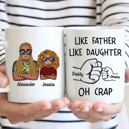 Like Father Like Daughter Fist Bump Handshake - Personalized Mug - The Next Custom Gift