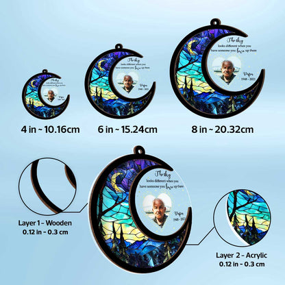 The Sky Looks Different Personalized Window Hanging Memorial Suncatcher, Sympathy Gift