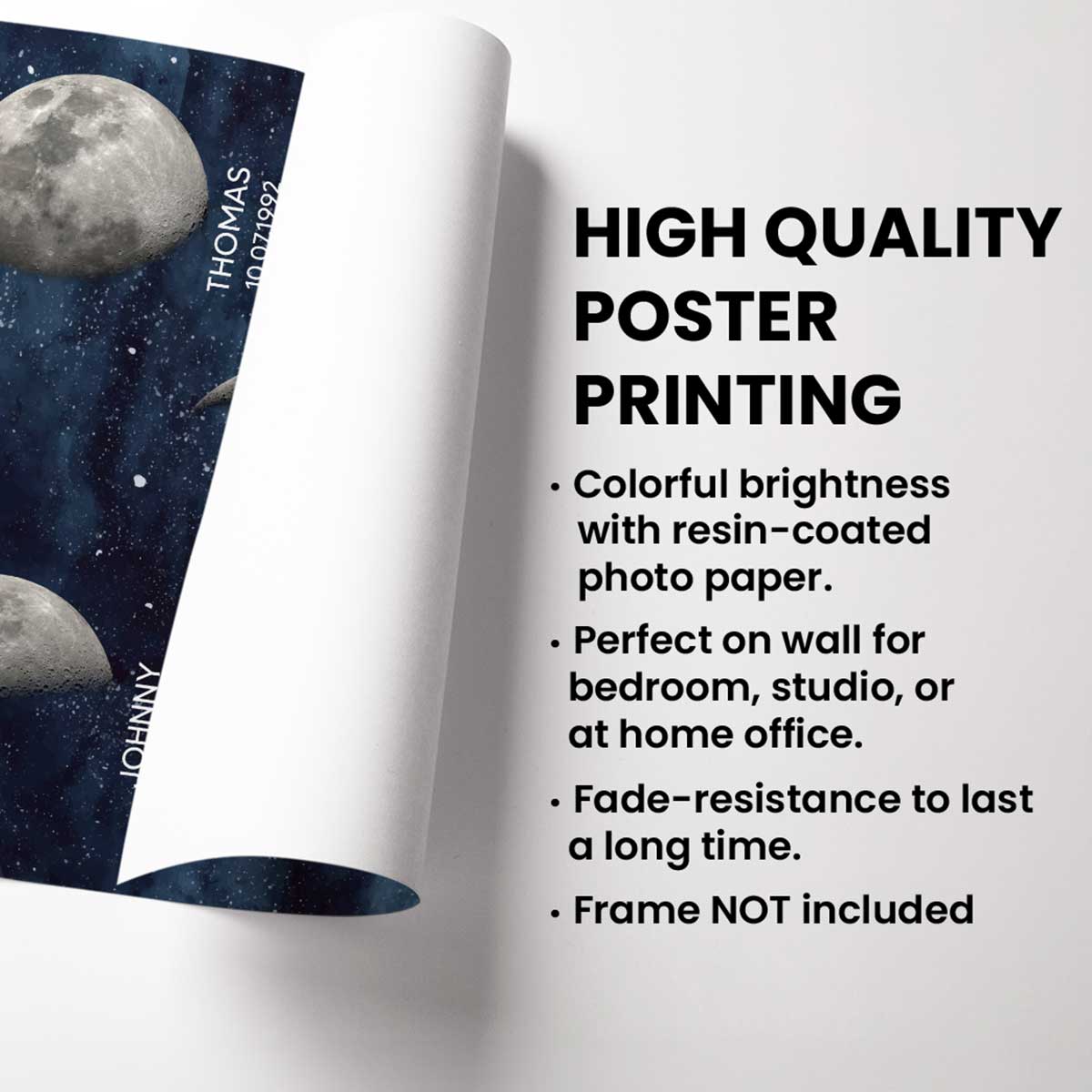 Starry Night Customize Birth Moon Phase The Day You Became Mom Personalized Poster, Heartfelt 2025 Mother's Day Gift