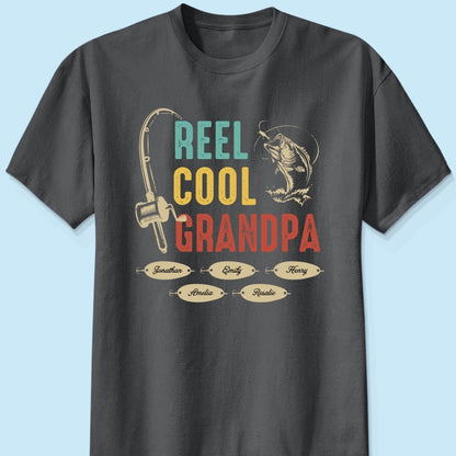 Reel Cool Grandpa Papa Fishing Camouflage Personalized Shirt, Unique 2025 Father's Day Birthday Gift For Grandpa, Dad, Husband