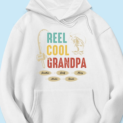 Reel Cool Grandpa Papa Fishing Camouflage Personalized Shirt, Unique 2025 Father's Day Birthday Gift For Grandpa, Dad, Husband