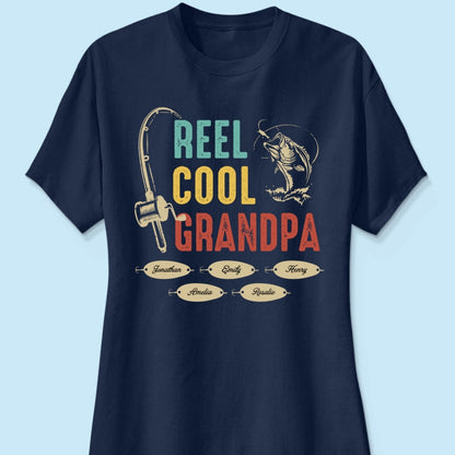 Reel Cool Grandpa Papa Fishing Camouflage Personalized Shirt, Unique 2025 Father's Day Birthday Gift For Grandpa, Dad, Husband
