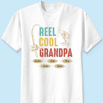 Reel Cool Grandpa Papa Fishing Camouflage Personalized Shirt, Unique 2025 Father's Day Birthday Gift For Grandpa, Dad, Husband
