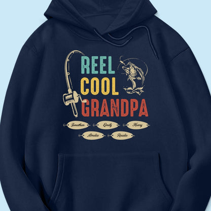 Reel Cool Grandpa Papa Fishing Camouflage Personalized Shirt, Unique 2025 Father's Day Birthday Gift For Grandpa, Dad, Husband