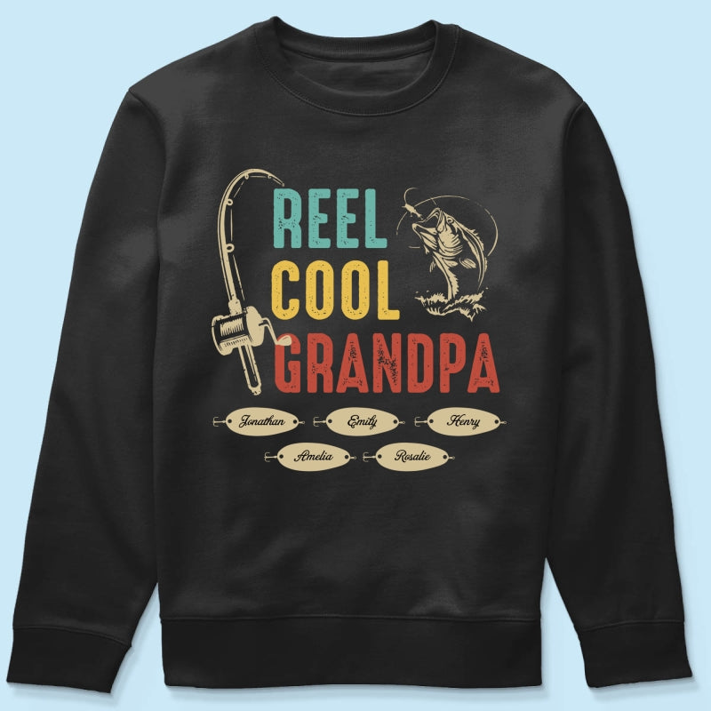 Reel Cool Grandpa Papa Fishing Camouflage Personalized Shirt, Unique 2025 Father's Day Birthday Gift For Grandpa, Dad, Husband
