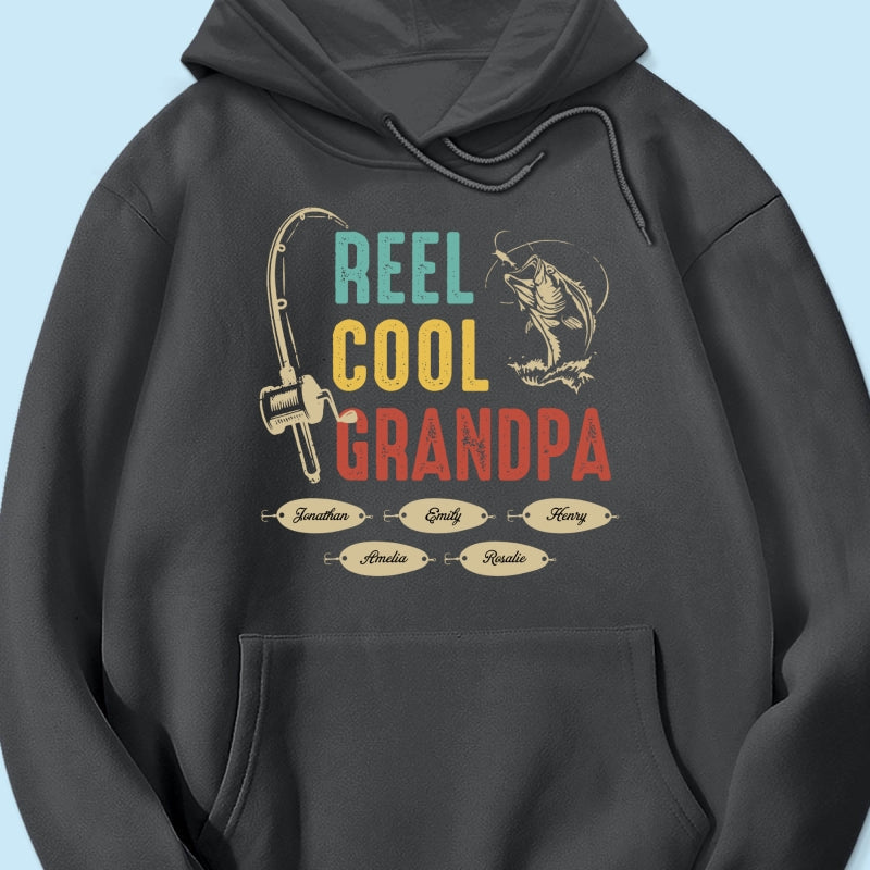 Reel Cool Grandpa Papa Fishing Camouflage Personalized Shirt, Unique 2025 Father's Day Birthday Gift For Grandpa, Dad, Husband