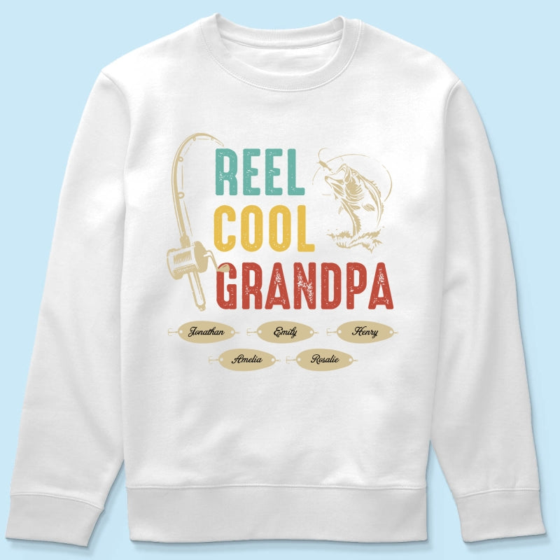 Reel Cool Grandpa Papa Fishing Camouflage Personalized Shirt, Unique 2025 Father's Day Birthday Gift For Grandpa, Dad, Husband