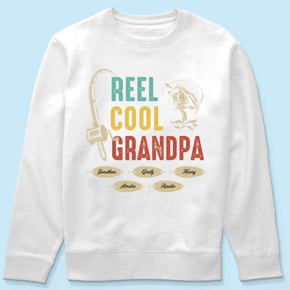Reel Cool Grandpa Papa Fishing Camouflage Personalized Shirt, Unique 2025 Father's Day Birthday Gift For Grandpa, Dad, Husband