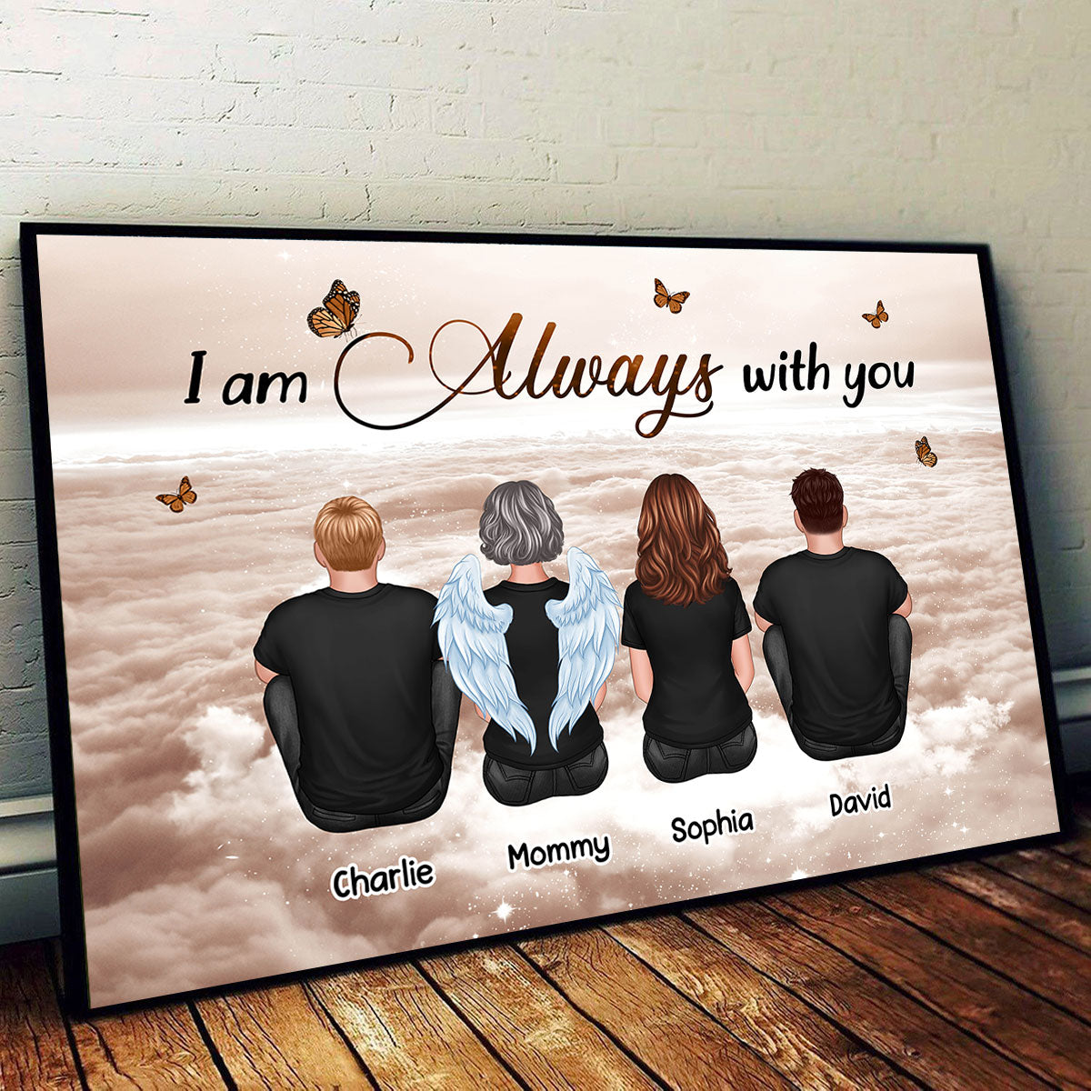 Always With You Sky Family Members, Memorial Personalized Poster, Sympathy Gift