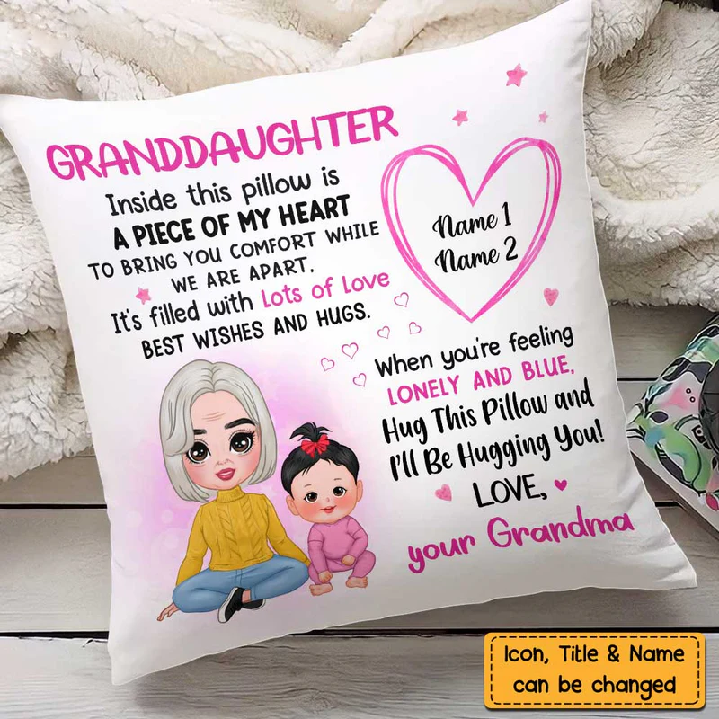 Personalized Granddaughter Hug This Pillow