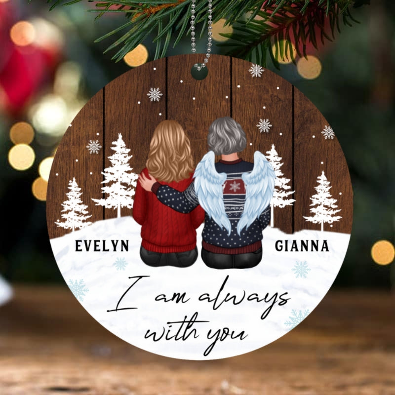 Snow Wood Always With You Personalized Wooden Ornament