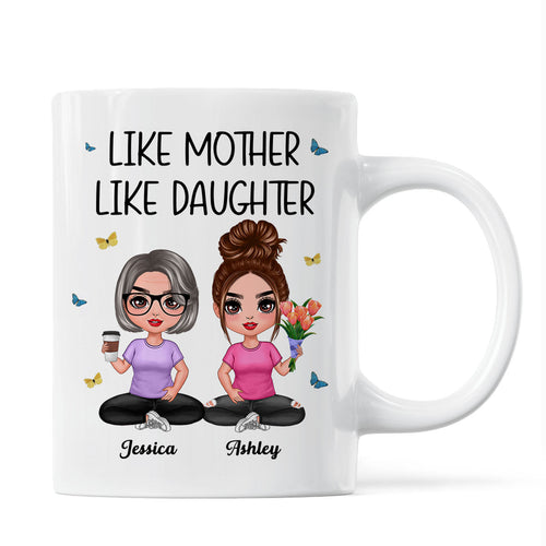 Mother Daughter Doll Sitting Flowers Mother‘s Day Gift Personalized Mug
