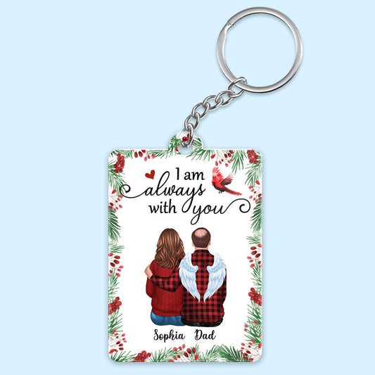 Holly Branch Memorial Family Personalized Acrylic Keychain