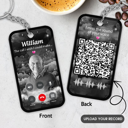 The Call I Wish I Could Make Photo Inserted Memorial Gift Remembrance Keepsake Voice Message QR Code Personalized Acrylic Keychain