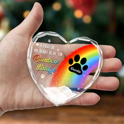 Piece Of Dog Mom Heart - Personalized Custom Glass Ornament