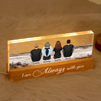 Always With You Sky Family Members, Memorial Personalized Acrylic Block LED Night Light, Sympathy Gift