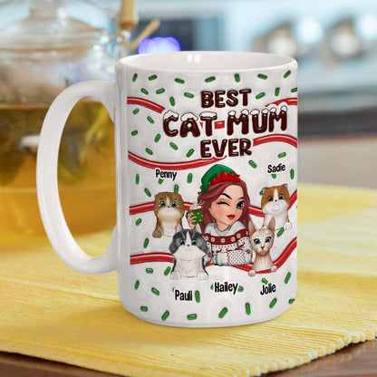 Best Cat Mom Cake - Personalized Custom 3D Inflated Effect Mug