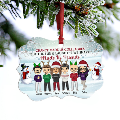 Work Made Us Colleagues - Christmas Gift For Co-worker - Personalized Custom Acrylic Ornament