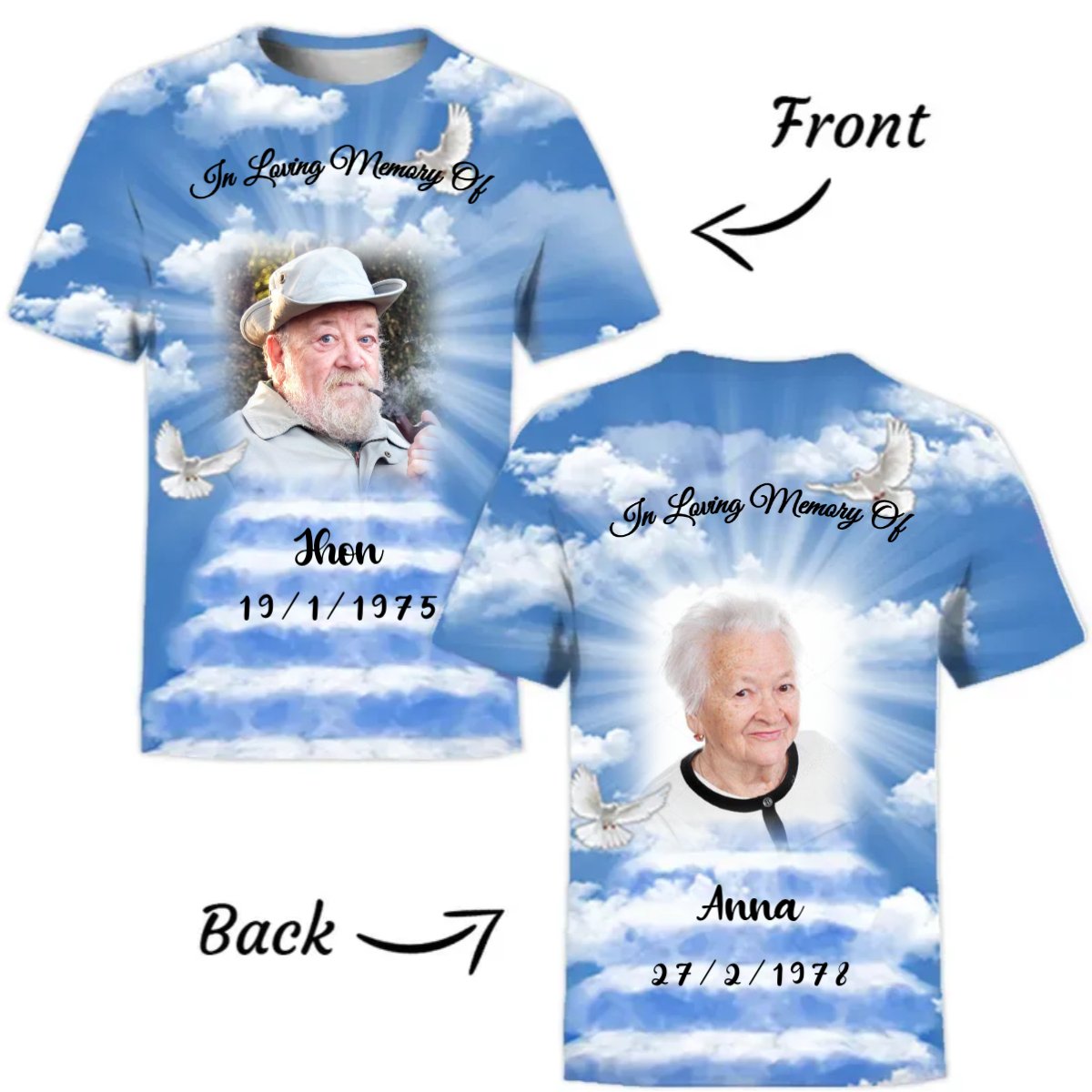 Memorial - Loving Memories - Personalized T - shirt - The Next Custom Gift