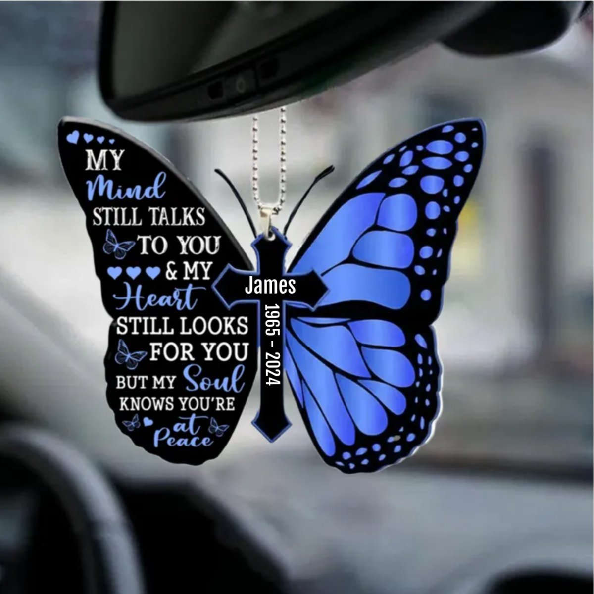 Memorial - My Mind Still Talks To You - Personalized Acrylic Ornament - The Next Custom Gift