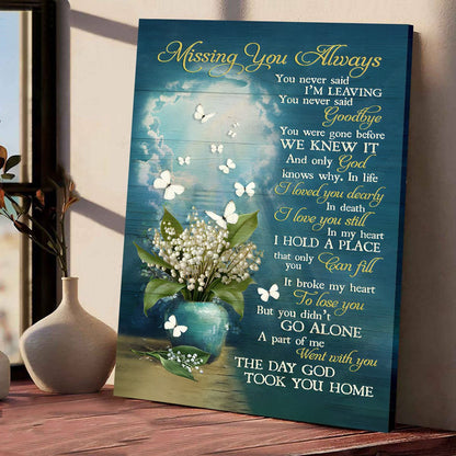 Memorial - The Day God Took You Home Custom Photo - Personalized Canvas - The Next Custom Gift