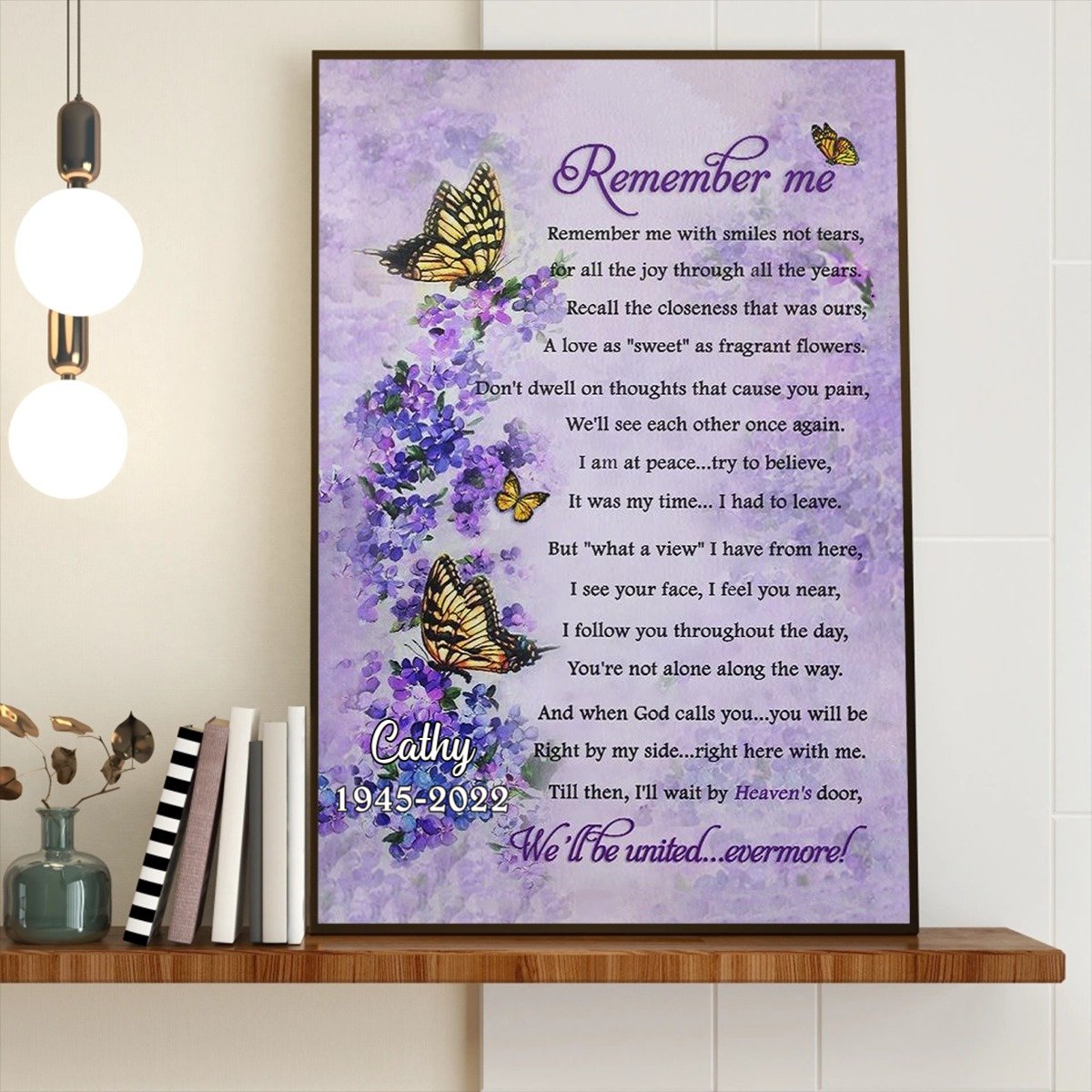 Memories - Butterfly Remember Me With Smiles Not Tears - Personalized Canvas - The Next Custom Gift
