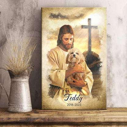 Memories Dog Lovers - God Hug Dog - Personalized Canvas - The Next Custom Gift