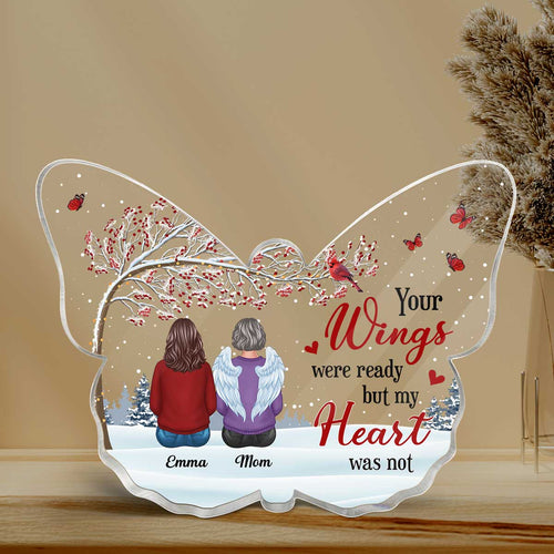 Berry Tree Your Wings Were Ready Memorial Remembrance Gift Personalized Butterfly Acrylic Plaque