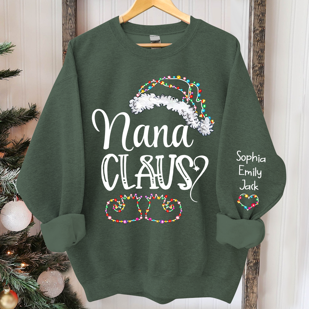 Nana claus Christmas And Grandkids Sweatshirt