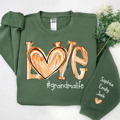 Personalized Love grandmalife Colorful Painted With Grandkids Sweatshirt