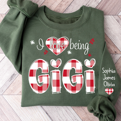 I love being Grandma Buffalo Plaid And Grandkids 2024 Sweatshirt