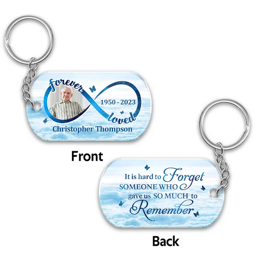 Forever Loved Memorial Remembrance Upload Photo Memorial Remembrance Personalized Acrylic Keychain