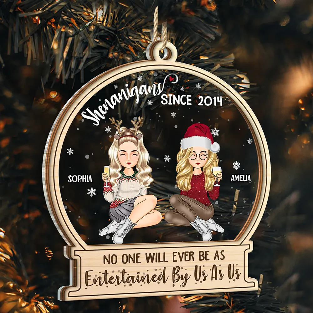 Christmas Besties Shenanigans Since - Personalized Ornament