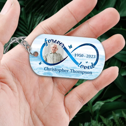 Forever Loved Memorial Remembrance Upload Photo Memorial Remembrance Personalized Acrylic Keychain