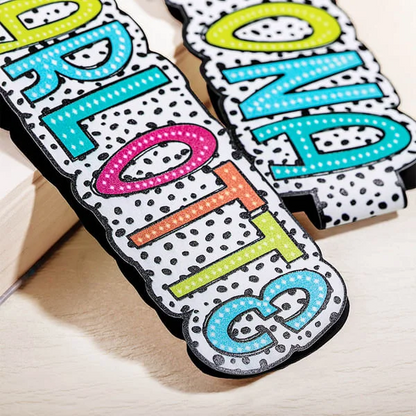 Personalised Colorful Dalmatian Dot Name Magnetic Bookmark Clips with Card Birthday Back to School Gift for Book Lover Bookworm