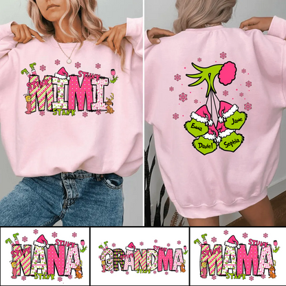 Custom Christmas Grandma Kids Name Sweatshirt