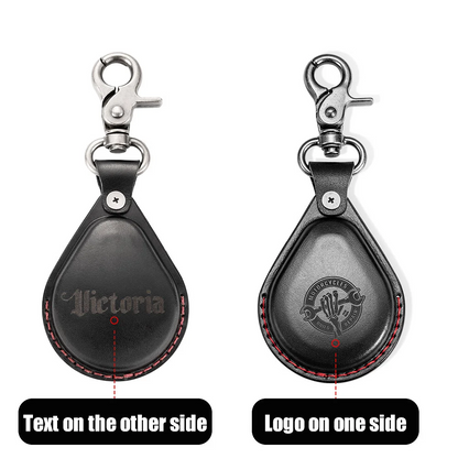 Personalised Motorbike Fob Leather Cover Keychain with Engraved Logo Text Birthday Christmas Anniversary Gift for Motorbike Enthusiasts