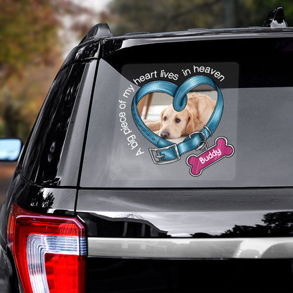 You Left Paw Prints In My Heart Dog Memorial Photo Inserted Sympathy Remembrance Gift Personalized Decal
