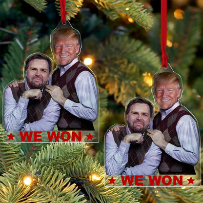 Trump Vance Brothers 2024 Ornament, Trump Vance We Won Acrylic Ornament | Perfect for Car & Christmas Tree Decor T1764 - GOP