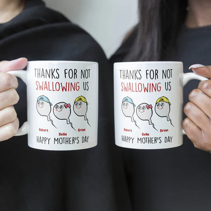 Mom - Thanks For Not Swallowing Us - Personalized Mug (VT) - The Next Custom Gift