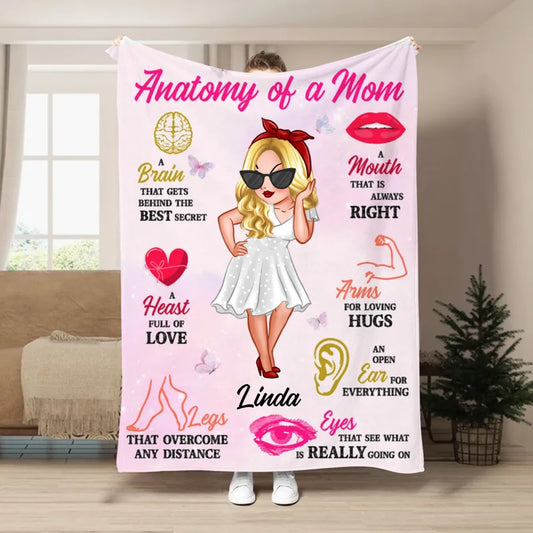 Mother - Anatomy Of Mom - Personalized Blanket (TL) - The Next Custom Gift