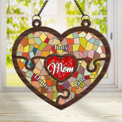 Mother - Mom Hold Us All - Personalized Window Hanging Suncatcher Ornament - The Next Custom Gift