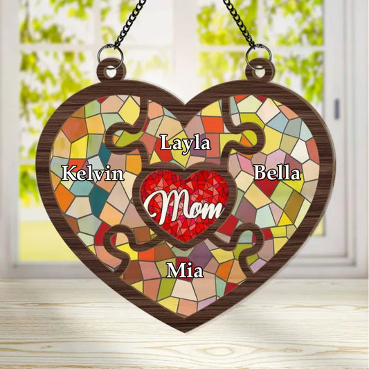Mother - Mom Hold Us All - Personalized Window Hanging Suncatcher Ornament - The Next Custom Gift